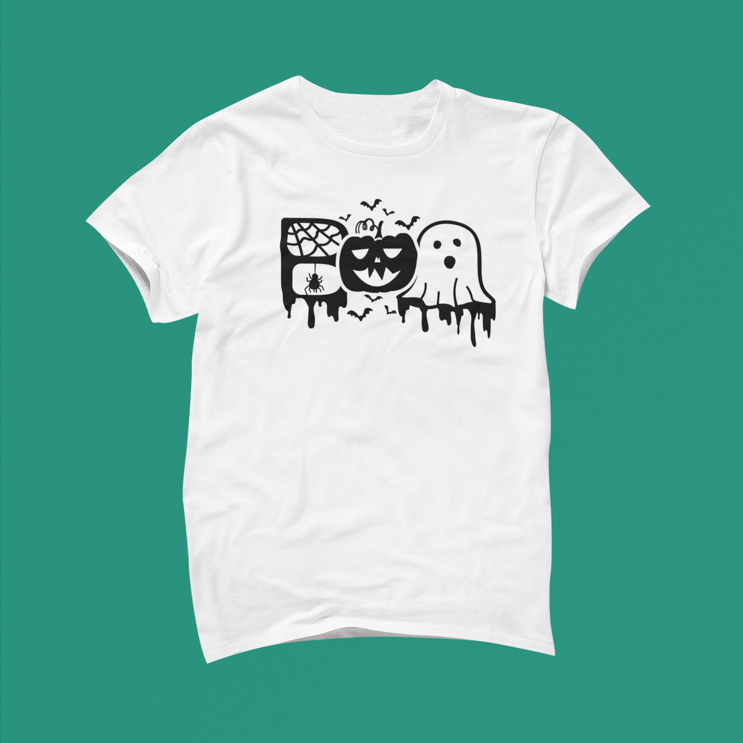 Halloween Shirt, Boo Print with Spiders, Pumkin and Ghosts. Pumkin Shirt, Ghost Shirt, Spider Shirt.