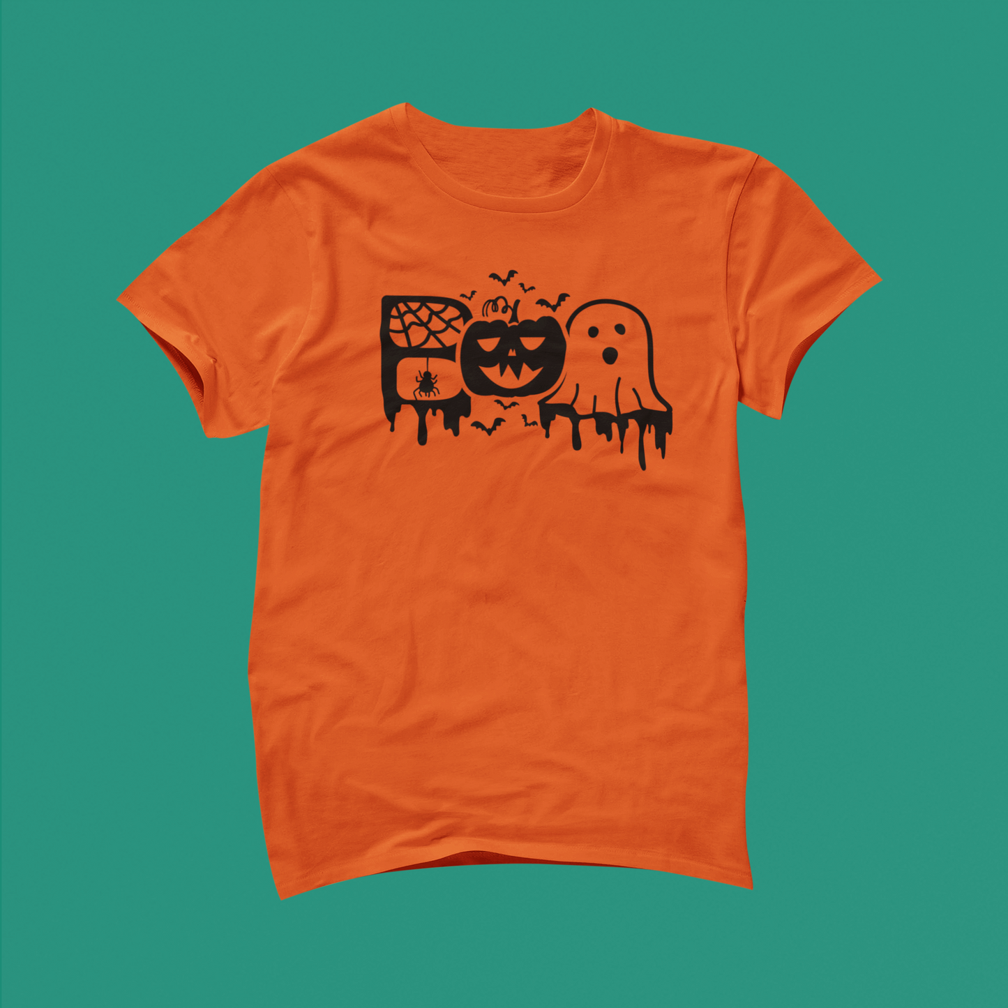 Halloween Shirt, Boo Print with Spiders, Pumkin and Ghosts. Pumkin Shirt, Ghost Shirt, Spider Shirt.