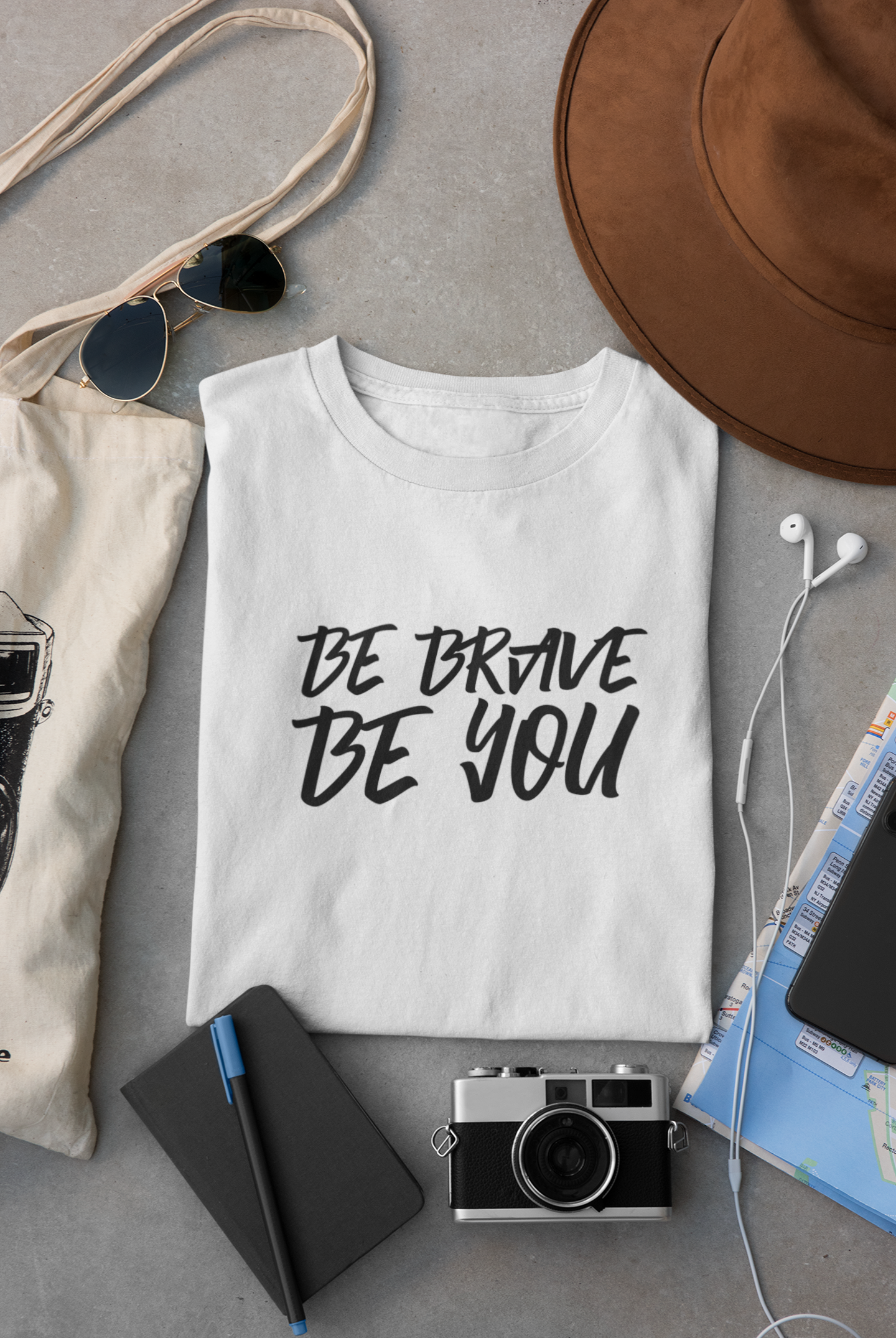 Be Brave Be You (White, Pink Mauve, Gray)