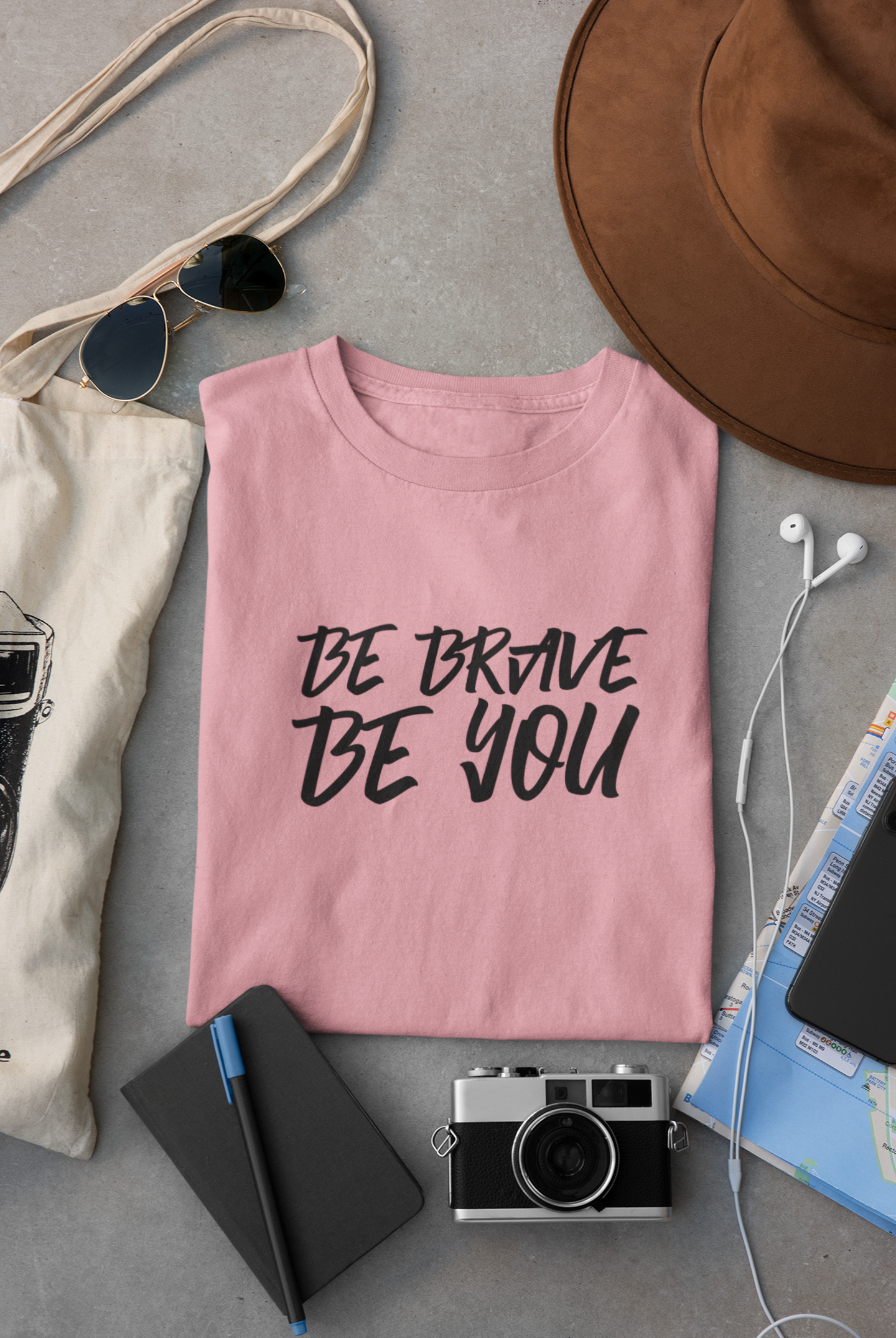 Be Brave Be You (White, Pink Mauve, Gray)