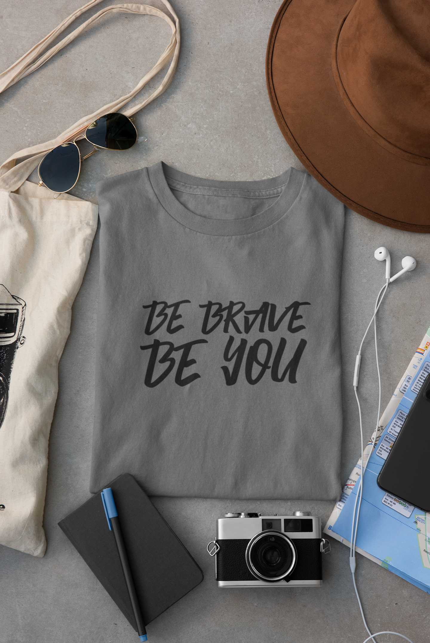 Be Brave Be You (White, Pink Mauve, Gray)