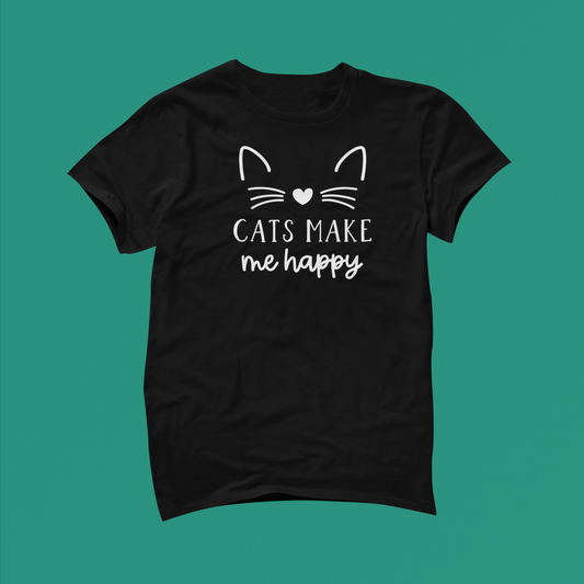 Cats Make Me Happy (Black)