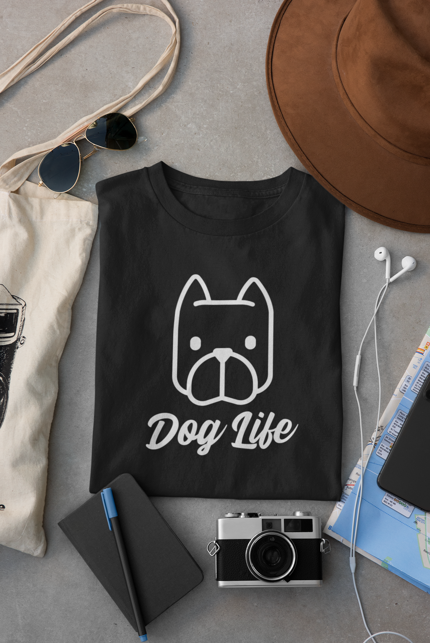 Dog Life Dog Silhouette (Black, Gray)