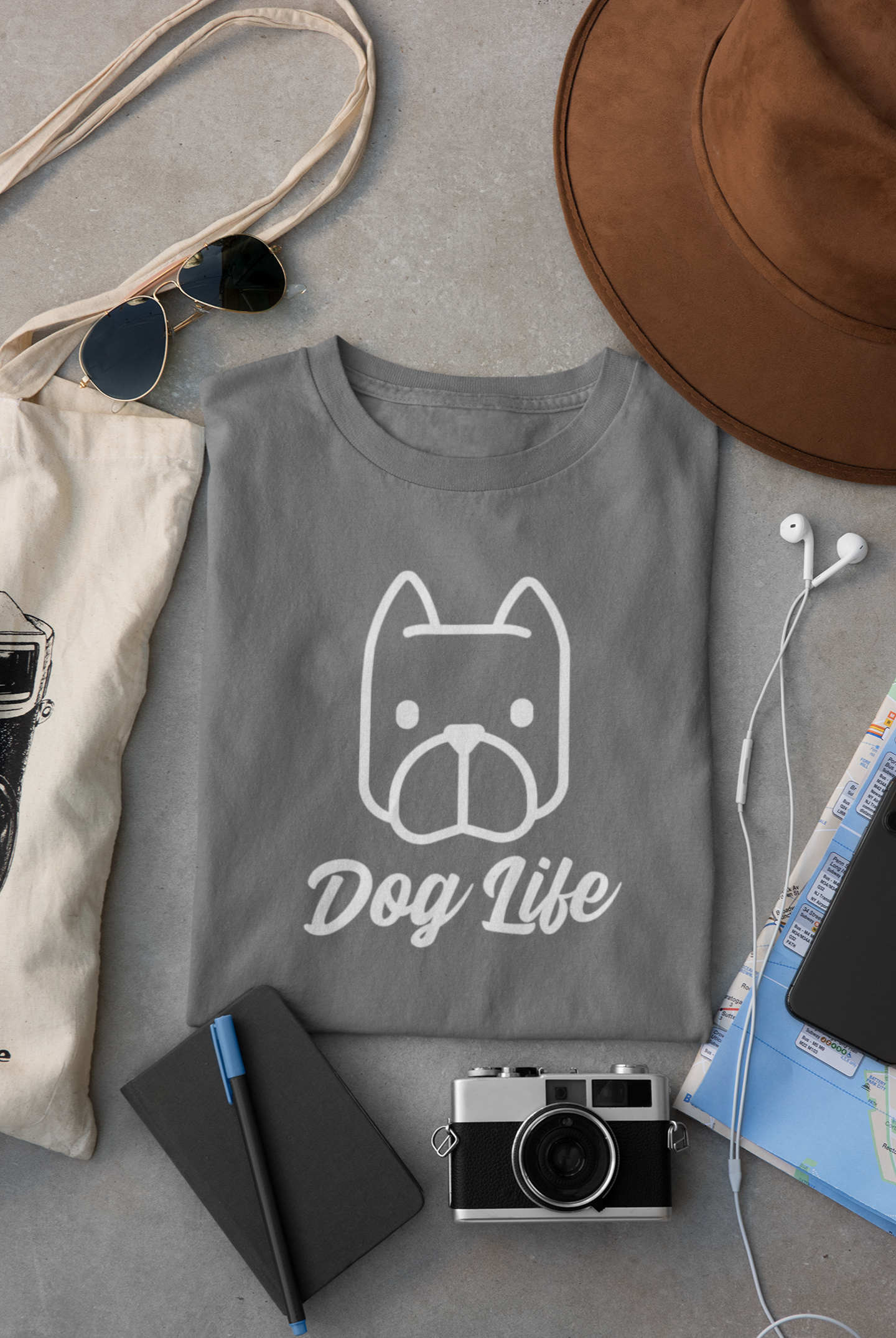 Dog Life Dog Silhouette (Black, Gray)