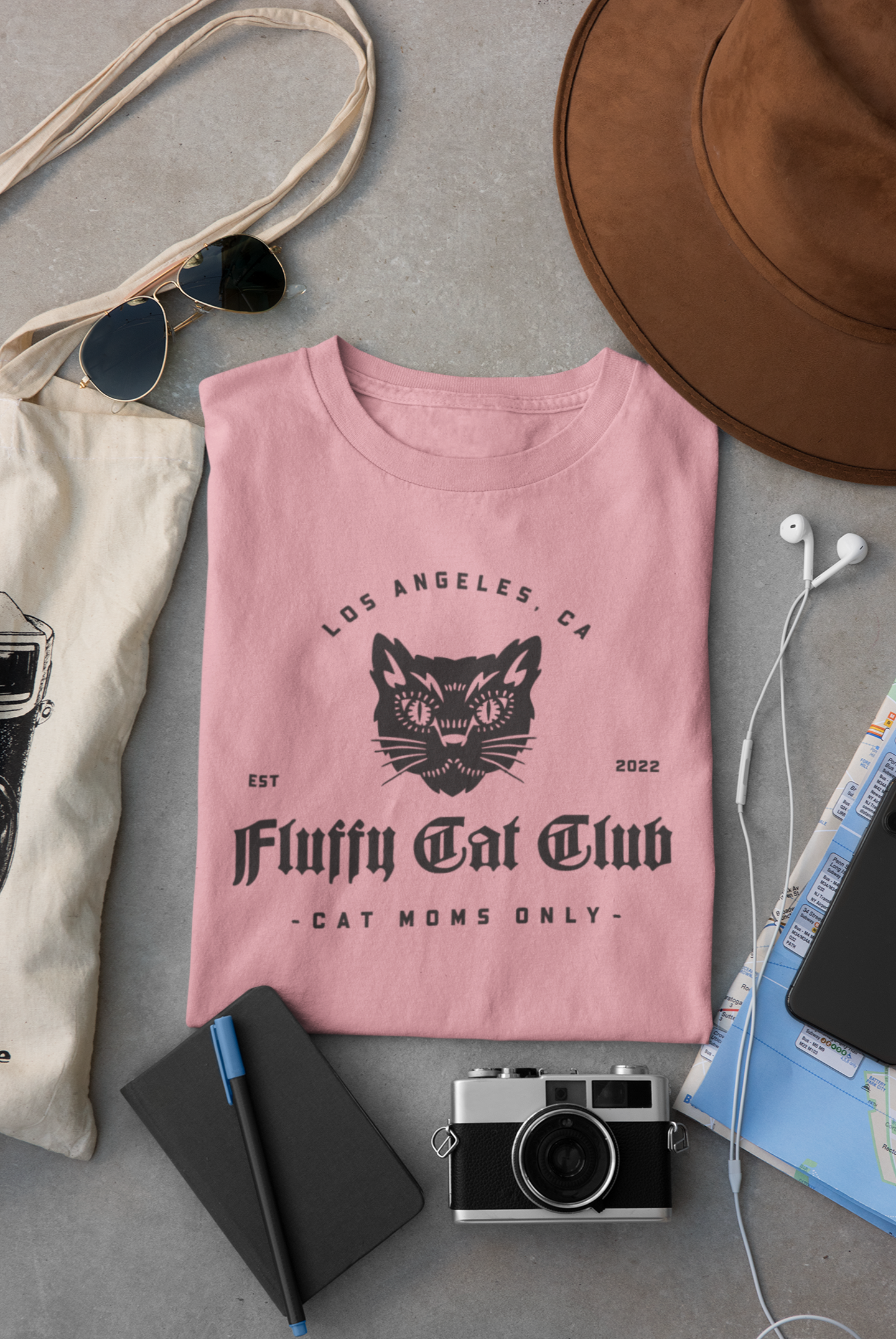 Fluffy Cat Club Cat Moms only (White, Pink, Blue)