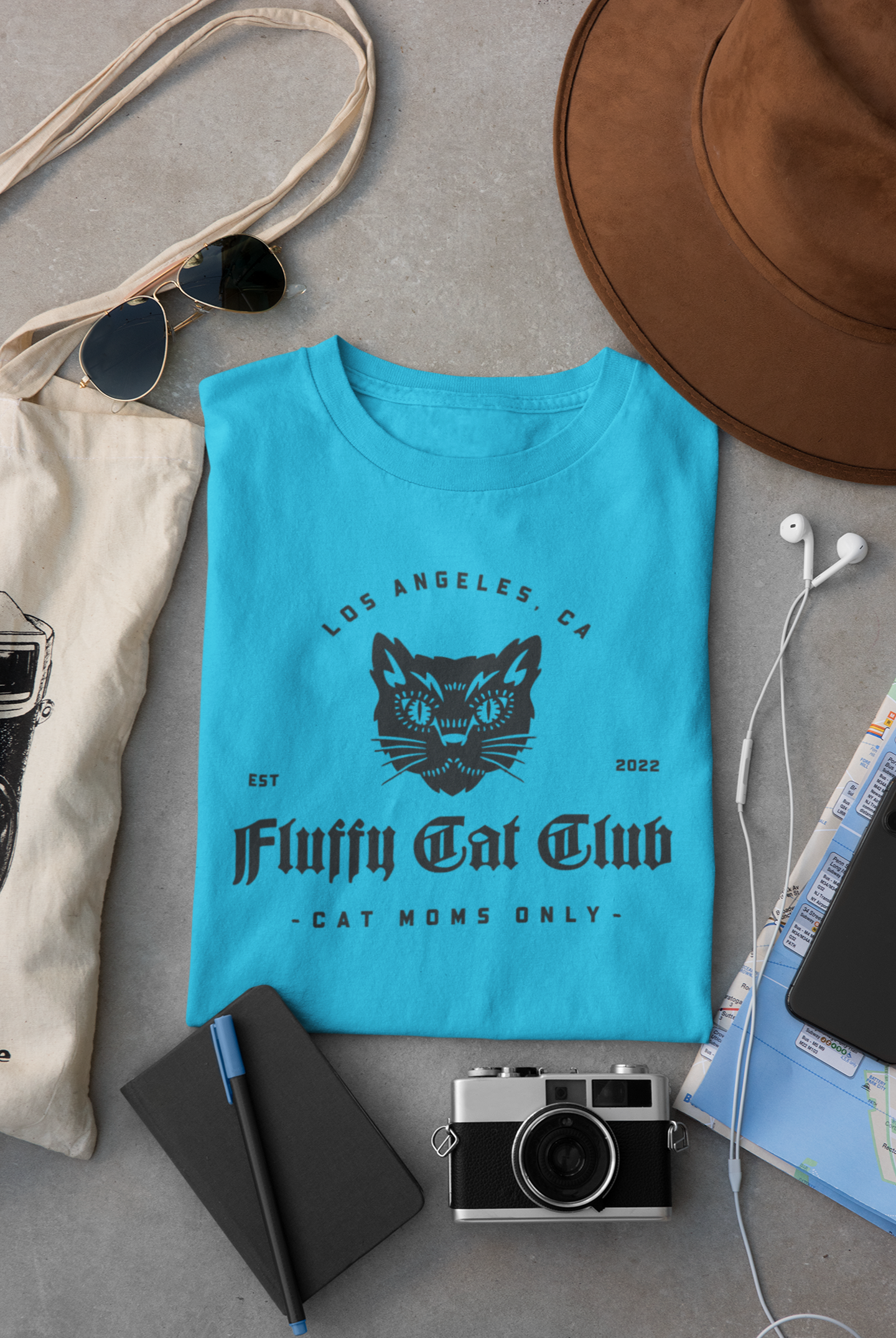 Fluffy Cat Club Cat Moms only (White, Pink, Blue)