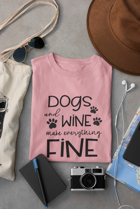 Dog and Wine Make Everything (White, Pink)